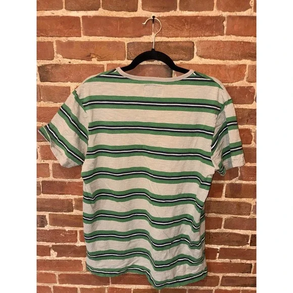 Vans Joel Tudor Collection Men's L Striped Pocket Tee Gray Green Skater Beach - Picture 9 of 10